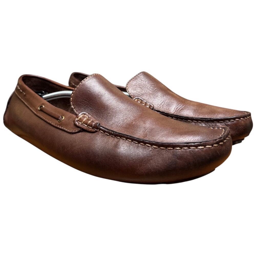 VIA SPIGA Drive Along Men's 9.5 Brown Genuine Leather Driving Casual Shoes - Picture 4 of 14